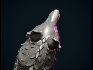 Wolf sculpture Model do druku 3D