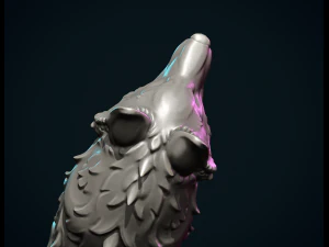 Wolf sculptuur 3D printmodel