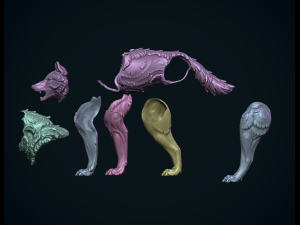 Wolf sculpture Model do druku 3D