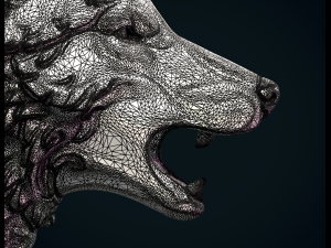 Wolf sculpture Model do druku 3D