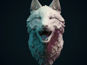 Wolf Head 3D Print Model