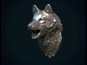 Wolf Head 3D-Druckmodell