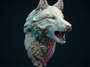 Wolf Head 3D Print Model