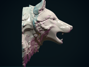 Wolf Head 3D-Druckmodell