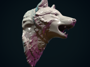 Wolf Head 3D-Druckmodell