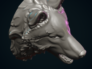 Wolf Head 3D-Druckmodell