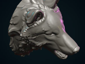 Wolf Head 3D Print Model