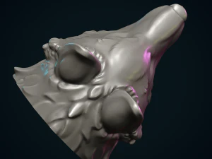 Wolf Head 3D Print Model