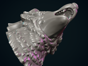 Wolf Head 3D-Druckmodell