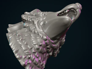 Wolf Head 3D Print Model