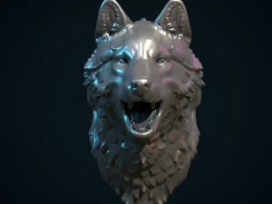 Wolf Head 3D Print Model