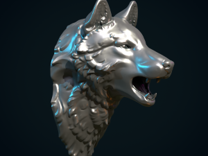 Wolf Head 3D-Druckmodell