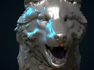 Wolf Head 3D Print Model