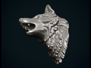 Wolf Head 3D-Druckmodell