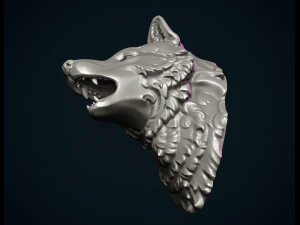 Wolf Head 3D Print Model