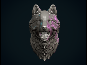 Wolf Head 3D-Druckmodell