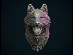 Wolf Head 3D Print Model