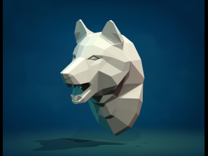 Wolf head low poly Modelo de impresión 3D