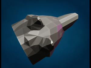 Wolf head low poly 3D Print Model