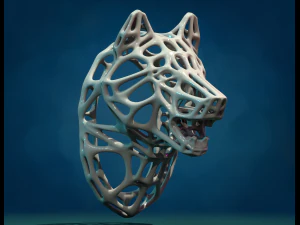 Cabe&ccedil;a de lobo em malha Modelo de Impressão 3D