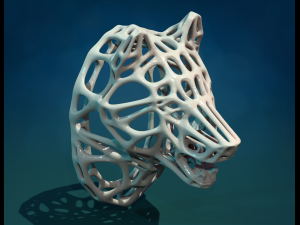 Mesh Wolf head 3D 打印模型