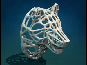 Cabe&ccedil;a de lobo em malha Modelo de Impressão 3D
