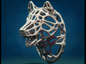 Mesh Wolf head 3D 打印模型