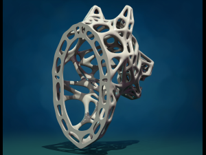 Mesh Wolf head 3D 打印模型
