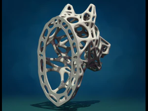 Cabe&ccedil;a de lobo em malha Modelo de Impressão 3D