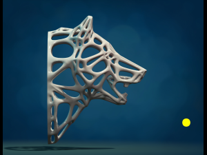 Mesh Wolf head 3D 打印模型