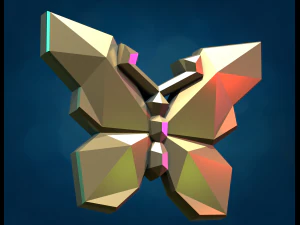 Kupu-kupu Poli Rendah Model Cetak 3D