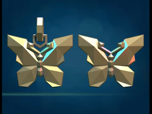 Butterfly Low Poly 3D Print Model