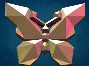 Butterfly Low Poly 3D Print Model