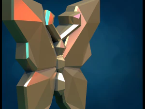 Butterfly Low Poly 3D Print Model