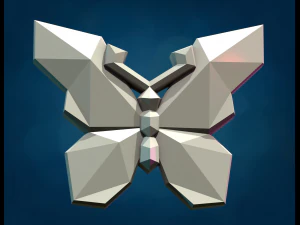 Butterfly Low Poly 3D Print Model