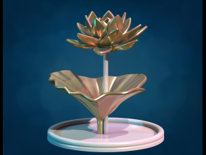 Water Lily Lotus flower 3D Print Model
