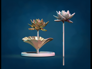 Water Lily Lotus flower 3D प्रिंट मॉडल