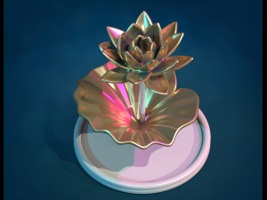 Water Lily Lotus flower 3D प्रिंट मॉडल