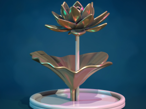 Water Lily Lotus flower 3D प्रिंट मॉडल