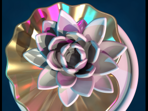 Water Lily Lotus flower 3D प्रिंट मॉडल
