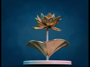 Water Lily Lotus flower 3D प्रिंट मॉडल