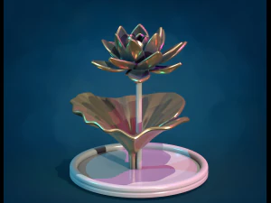 Water Lily Lotus flower 3D Print Model