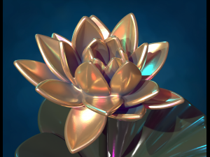 Water Lily Lotus flower 3D प्रिंट मॉडल