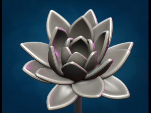 Water Lily Lotus flower 3D प्रिंट मॉडल