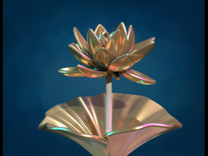 Water Lily Lotus flower 3D प्रिंट मॉडल