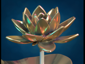 Water Lily Lotus flower 3D प्रिंट मॉडल