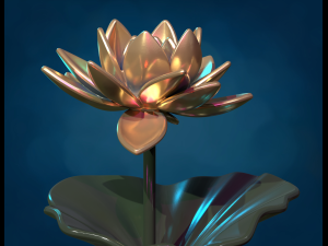 Water Lily Lotus flower 3D प्रिंट मॉडल