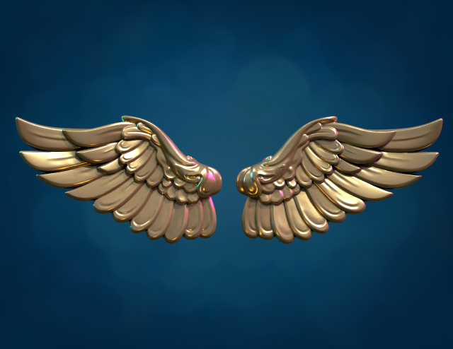 Wings Relief 3D Print Model .c4d .max .obj .3ds .fbx .stl .blend 