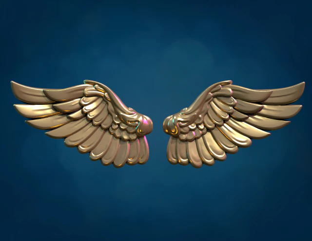 Wings Relief 3D Print Model .c4d .max .obj .3ds .fbx .stl .blend 
