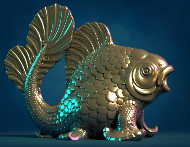 Walking Fish 3D Print Model .c4d .max .obj .3ds .fbx .stl .blend 